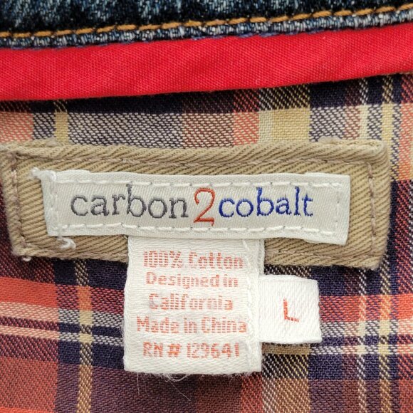 Carbon2Cobalt C2C Men's VTG Burnout Denim Trucker Jacket Size Large - Picture 11 of 14